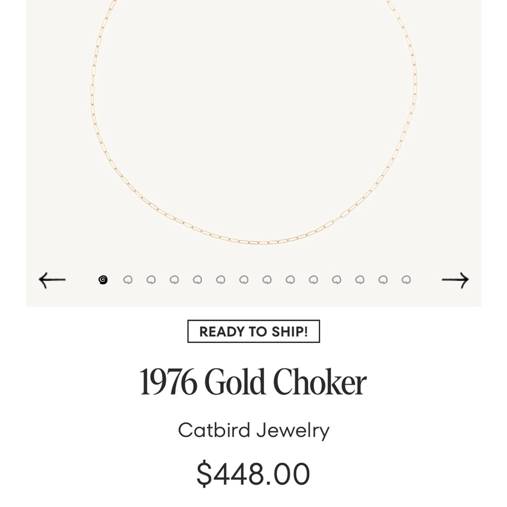 Catbird 1976 choker 14-16.75” 14k - Picture 2 of 9